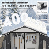 5x3/6x4/8x6/8x8 Resin Outdoor Storage Shed,Weatherproof Garden Shed - Eagle Peak