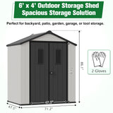 5x3/6x4/8x6/8x8 Resin Outdoor Storage Shed,Weatherproof Garden Shed - Eagle Peak