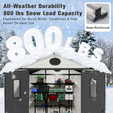 5x3/6x4/8x6/8x8 Resin Outdoor Storage Shed,Weatherproof Garden Shed - Eagle Peak®