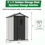 5x3/6x4/8x6/8x8 Resin Outdoor Storage Shed,Weatherproof Garden Shed - Eagle Peak