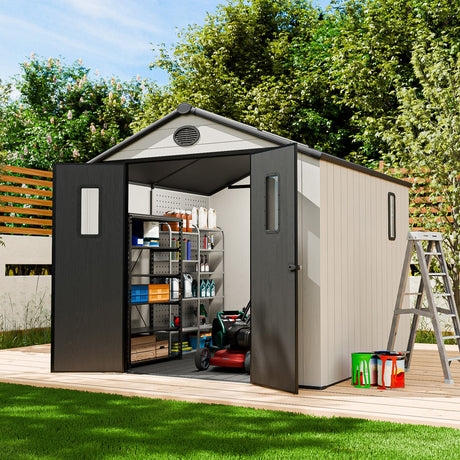 5x3/6x4/8x6/8x8 Resin Outdoor Storage Shed,Weatherproof Garden Shed - Eagle Peak®