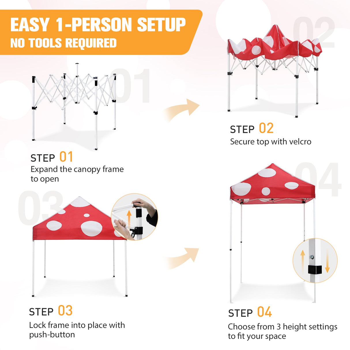 5x5 Pop Up Canopy Tent Instant Outdoor Canopy - Eagle Peak Custom Canopy Tent