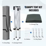 5x5 Pop Up Canopy Tent Instant Straight Leg Outdoor Canopy Easy Set-up - Eagle Peak®