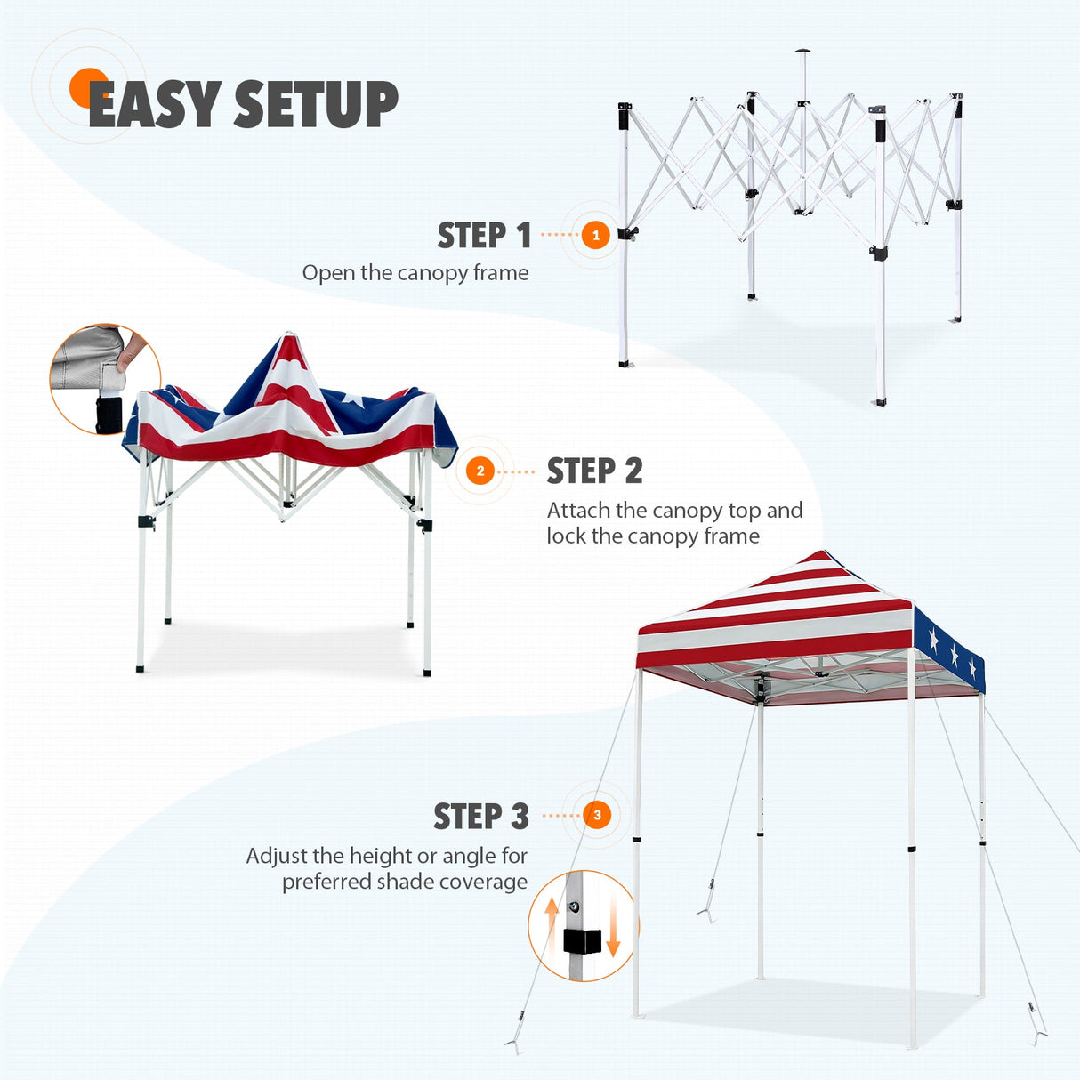 5x5 Pop Up Canopy Tent Instant Straight Leg Outdoor Canopy Easy Set - up - Eagle Peak Custom Canopy Tent