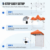 5x5 Straight Leg Pop Up Canopy Tent with One Removable Sunwall - Eagle Peak®