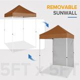 5x5 Straight Leg Pop Up Canopy Tent with One Removable Sunwall - Eagle Peak Custom Canopy Tent
