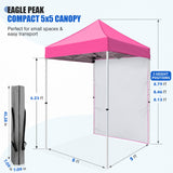 5x5 Straight Leg Pop Up Canopy Tent with One Removable Sunwall - Eagle Peak®