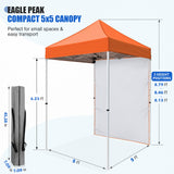5x5 Straight Leg Pop Up Canopy Tent with One Removable Sunwall - Eagle Peak®
