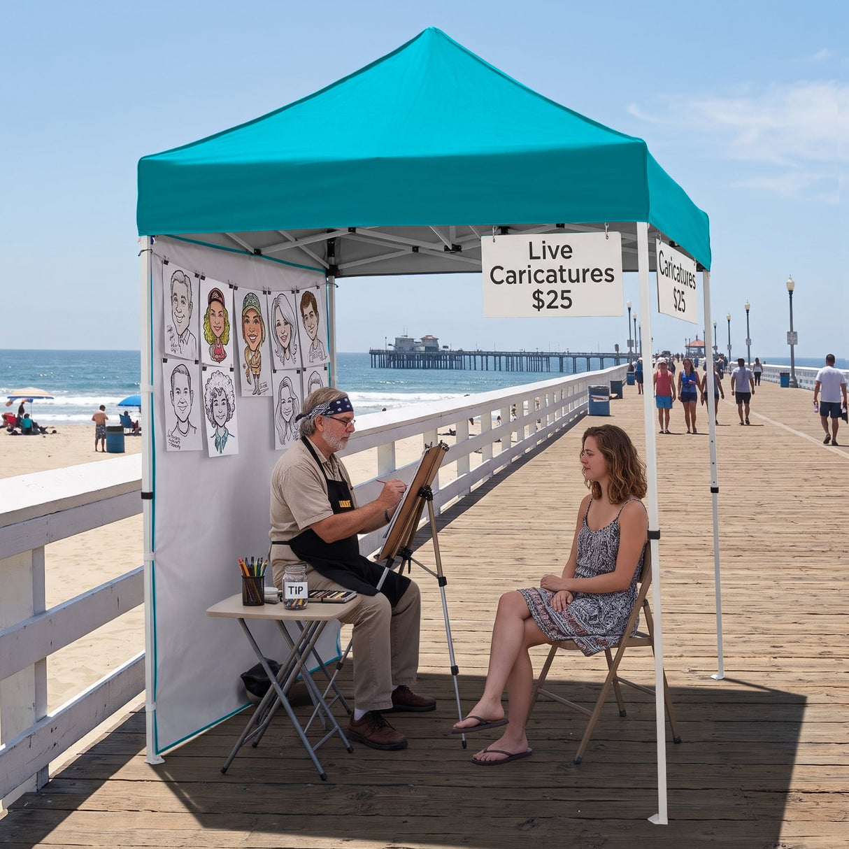 5x5 Straight Leg Pop Up Canopy Tent with One Removable Sunwall - Eagle Peak®