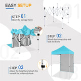 5x5 Straight Leg Pop Up Canopy Tent with One Removable Sunwall - Eagle Peak Custom Canopy Tent