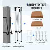 5x5 Straight Leg Pop Up Canopy Tent with One Removable Sunwall - Eagle Peak®
