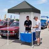 5x5 Straight Leg Pop Up Canopy Tent with One Removable Sunwall - Eagle Peak®