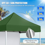 5x5 Straight Leg Pop Up Canopy Tent with One Removable Sunwall - Eagle Peak®