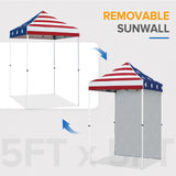 5x5 Straight Leg Pop Up Canopy Tent with One Removable Sunwall - Eagle Peak Custom Canopy Tent