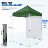 5x5 Straight Leg Pop Up Canopy Tent with One Removable Sunwall - Eagle Peak®