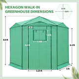 6.6x6.6 ft/ 8.5x8.5 ft Hexagon Pop up Greenhouse - Eagle Peak Custom Canopy Tent
