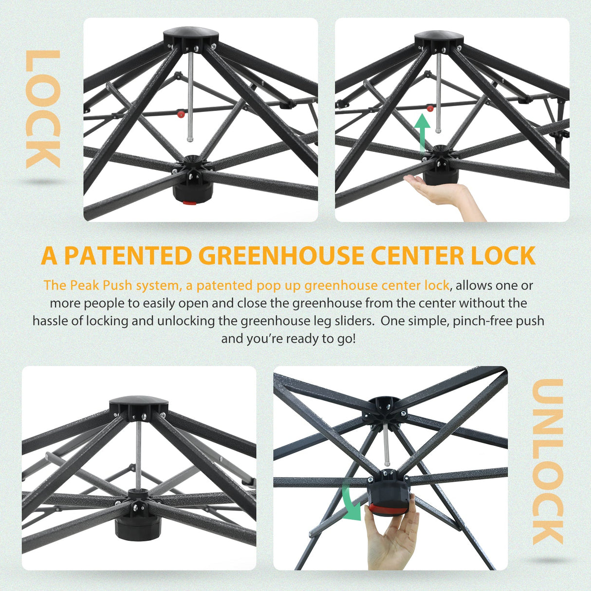 6.6x6.6 ft/ 8.5x8.5 ft Hexagon Pop up Greenhouse - Eagle Peak Custom Canopy Tent