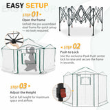 6.6x6.6 ft/ 8.5x8.5 ft Hexagon Pop up Greenhouse - Eagle Peak Custom Canopy Tent