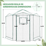 6.6x6.6 ft/ 8.5x8.5 ft Hexagon Pop up Greenhouse - Eagle Peak Custom Canopy Tent