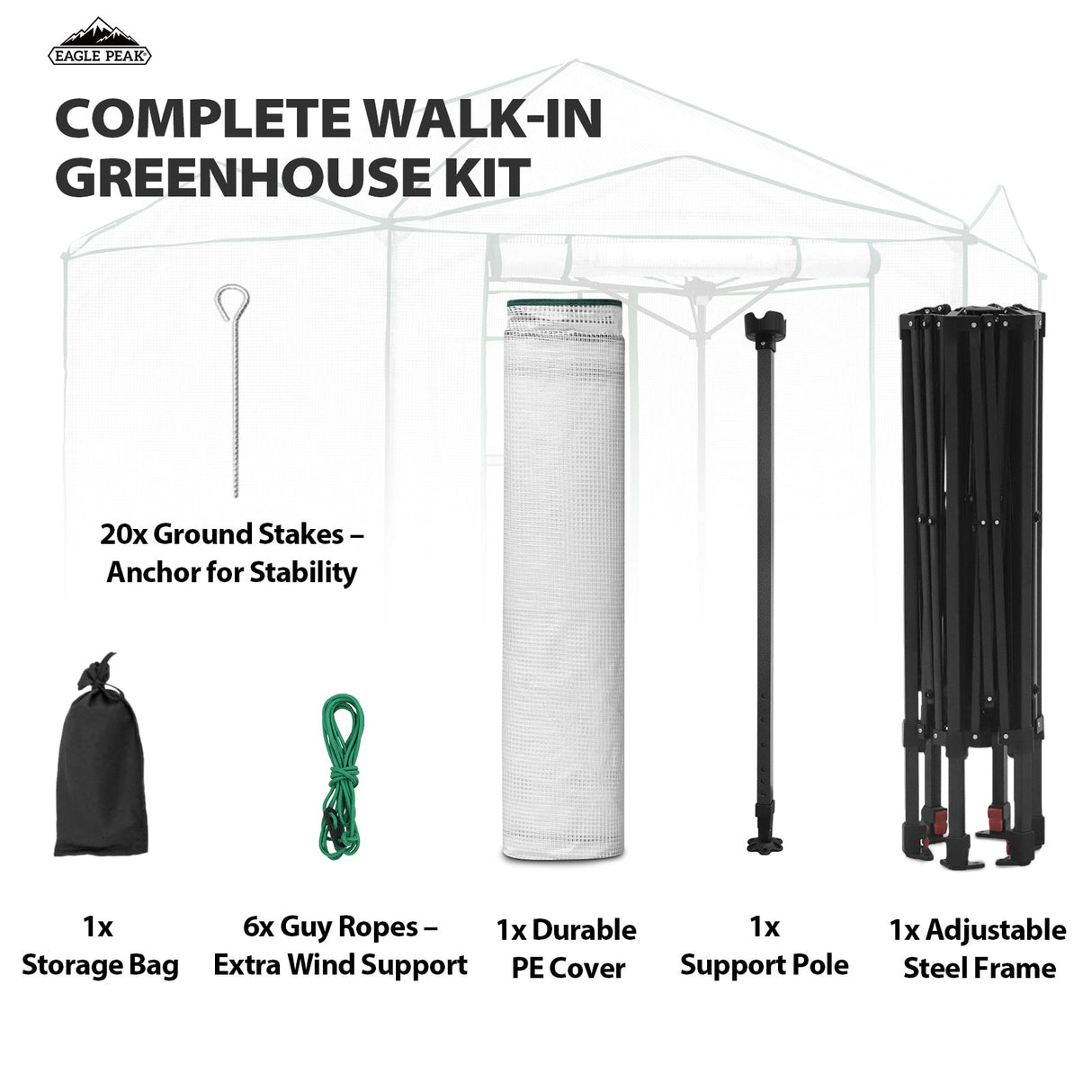 6.6x6.6 ft/ 8.5x8.5 ft Hexagon Pop up Greenhouse - Eagle Peak Custom Canopy Tent