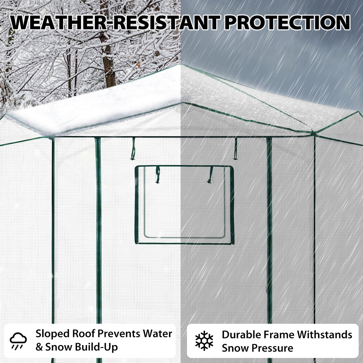 6.6x6.6 ft/ 8.5x8.5 ft Hexagon Pop up Greenhouse - Eagle Peak Custom Canopy Tent