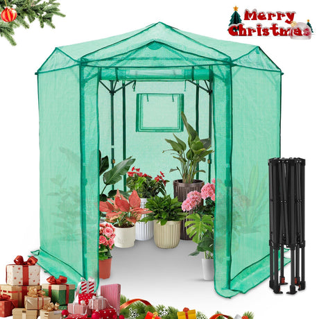 6.6x6.6 ft Hexagon Pop up Greenhouse - Eagle Peak Custom Canopy Tent