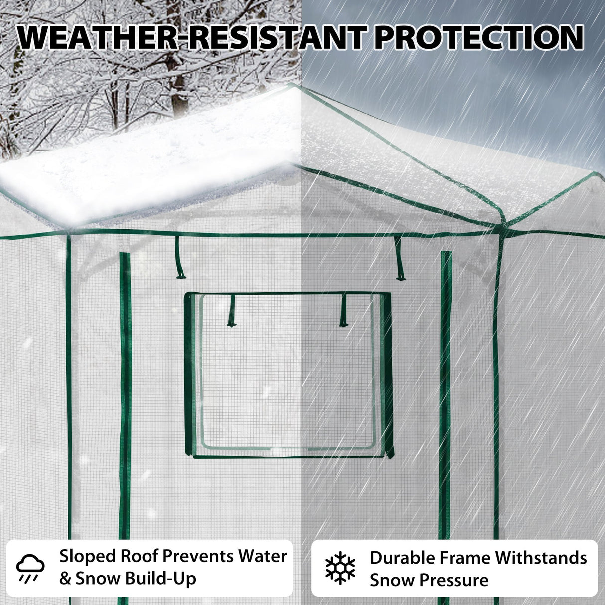 6.6x6.6 ft Hexagon Pop up Greenhouse - Eagle Peak Custom Canopy Tent