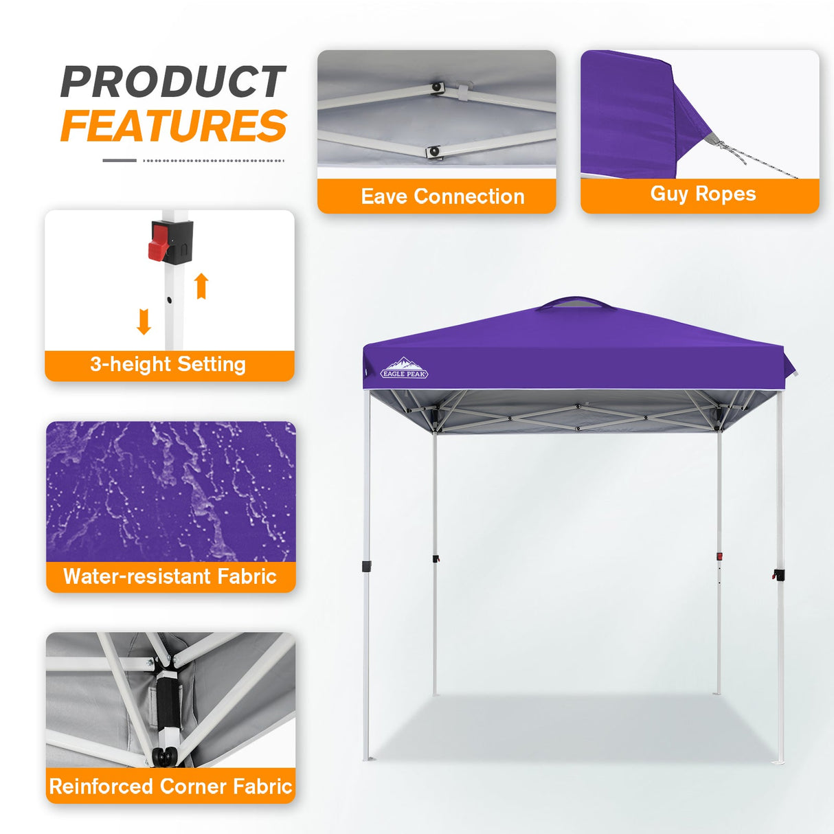 6.6x6.6 Pop Up Canopy Tent - Eagle Peak Custom Canopy Tent