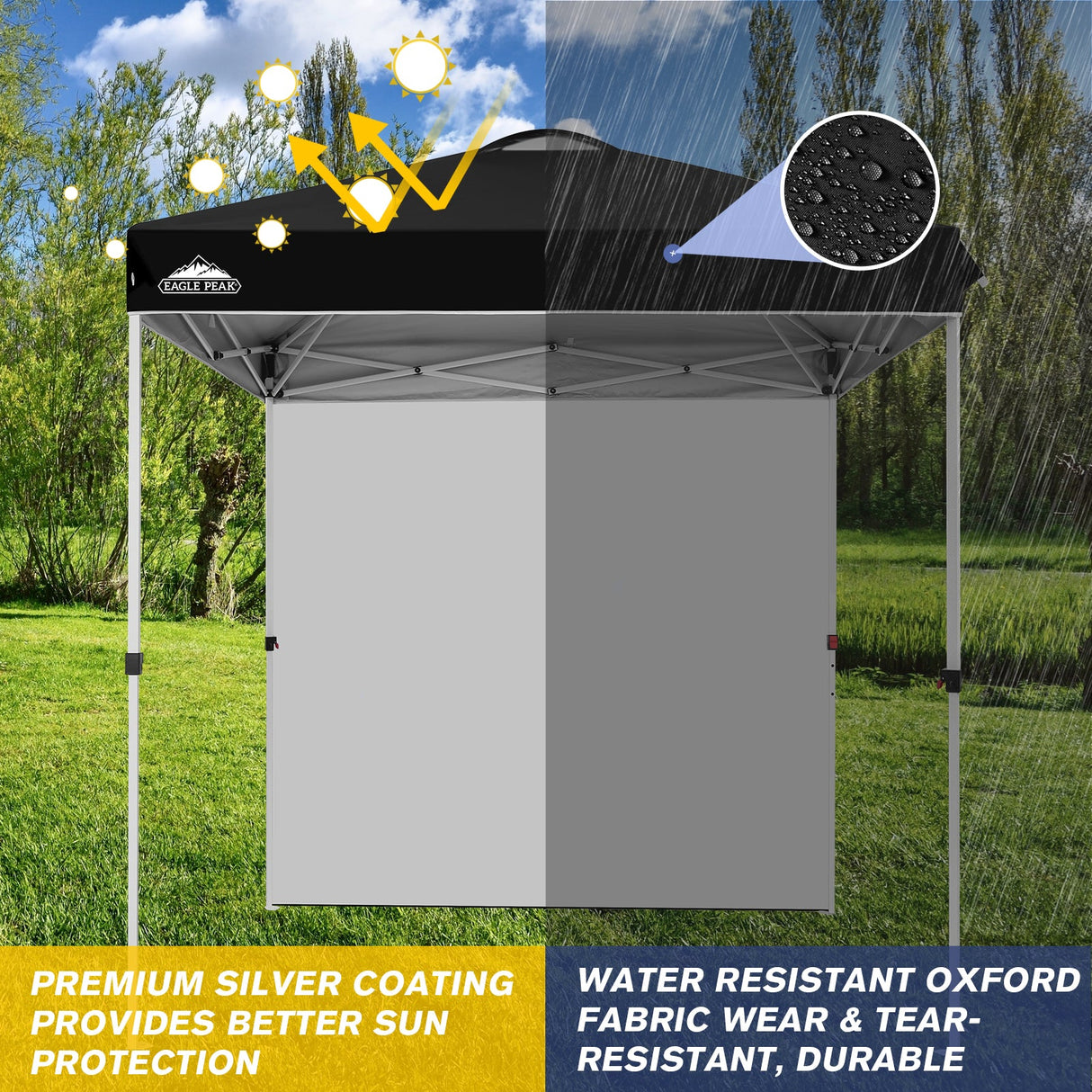 6.6x6.6 Pop Up Canopy Tent with Sidewall - Eagle Peak Custom Canopy Tent