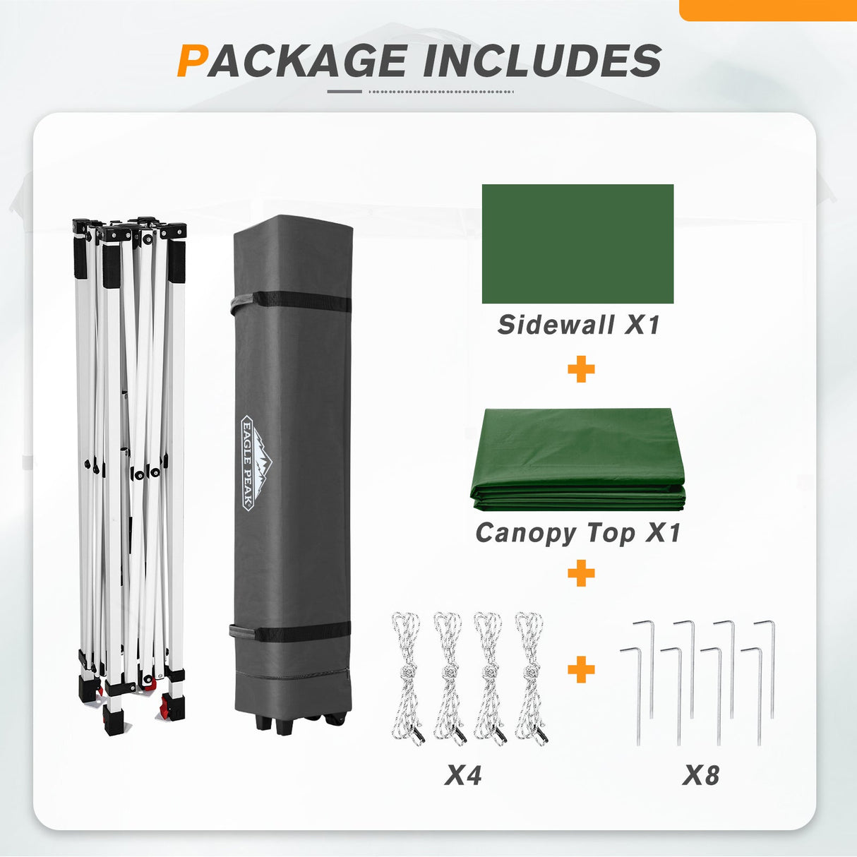 6.6x6.6 Pop Up Canopy Tent with Sidewall - Eagle Peak Custom Canopy Tent