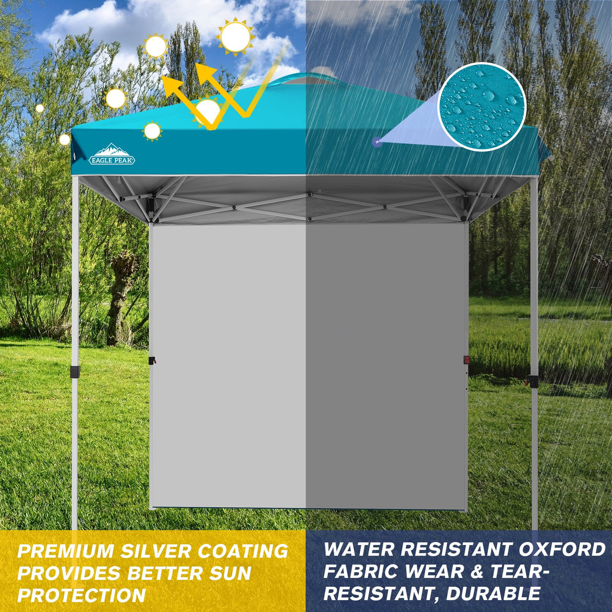 6.6x6.6 Pop Up Canopy Tent with Sidewall - Eagle Peak Custom Canopy Tent