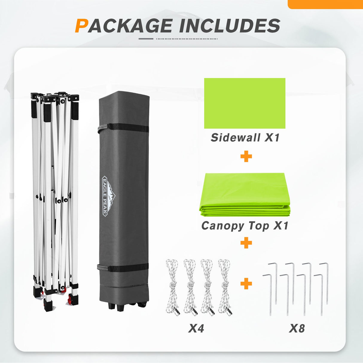 6.6x6.6 Pop Up Canopy Tent with Sidewall - Eagle Peak Custom Canopy Tent