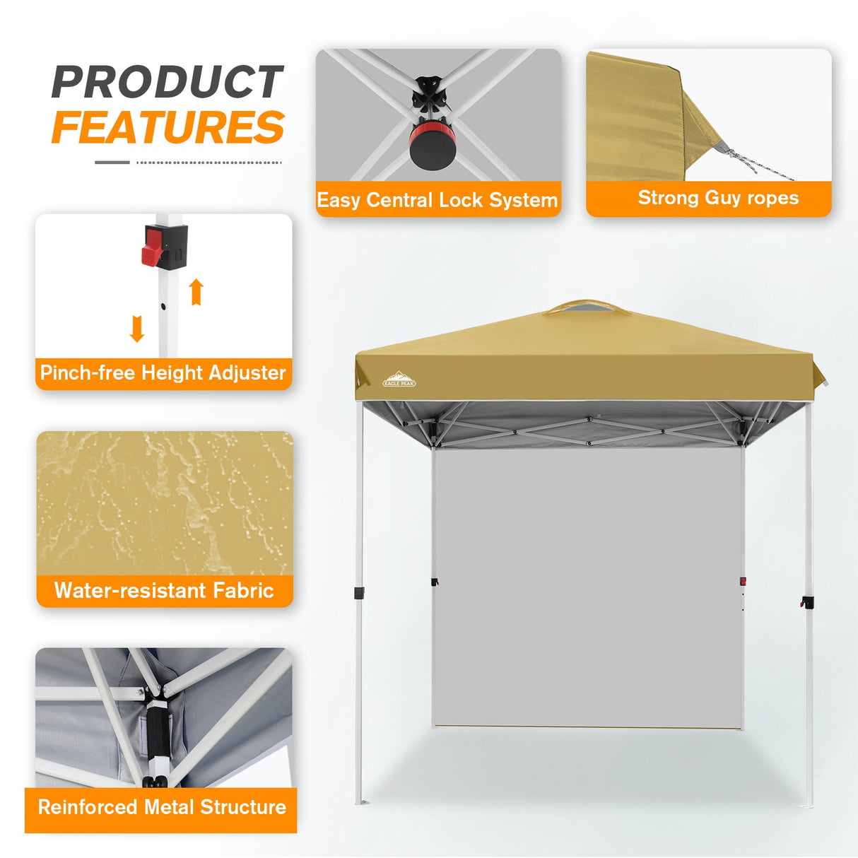 6.6x6.6 Pop Up Canopy Tent with Sidewall - Eagle Peak Custom Canopy Tent