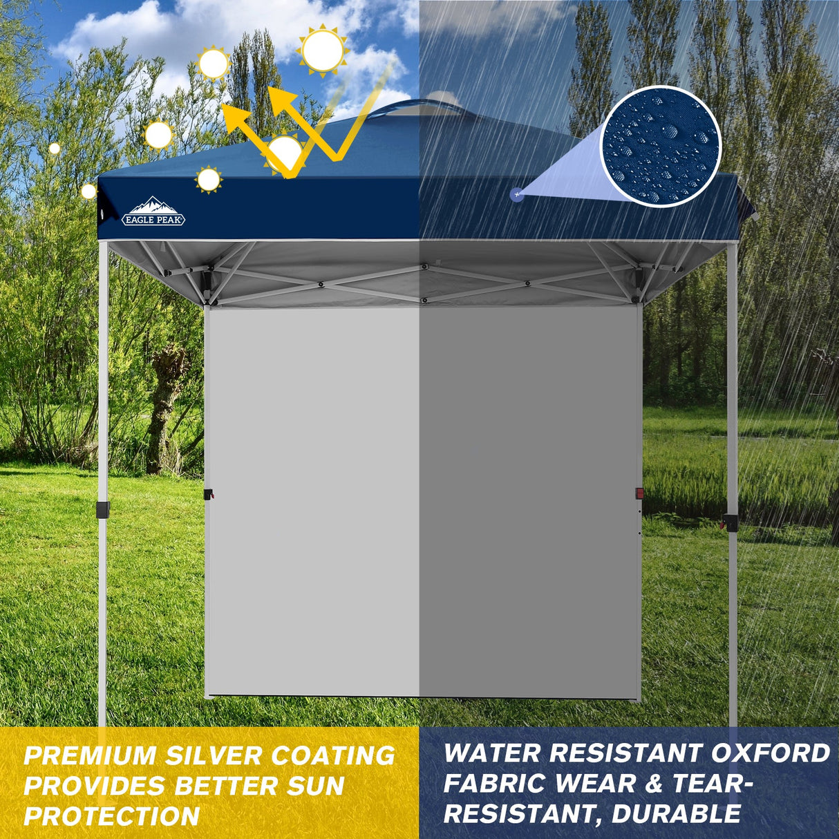 6.6x6.6 Pop Up Canopy Tent with Sidewall - Eagle Peak Custom Canopy Tent