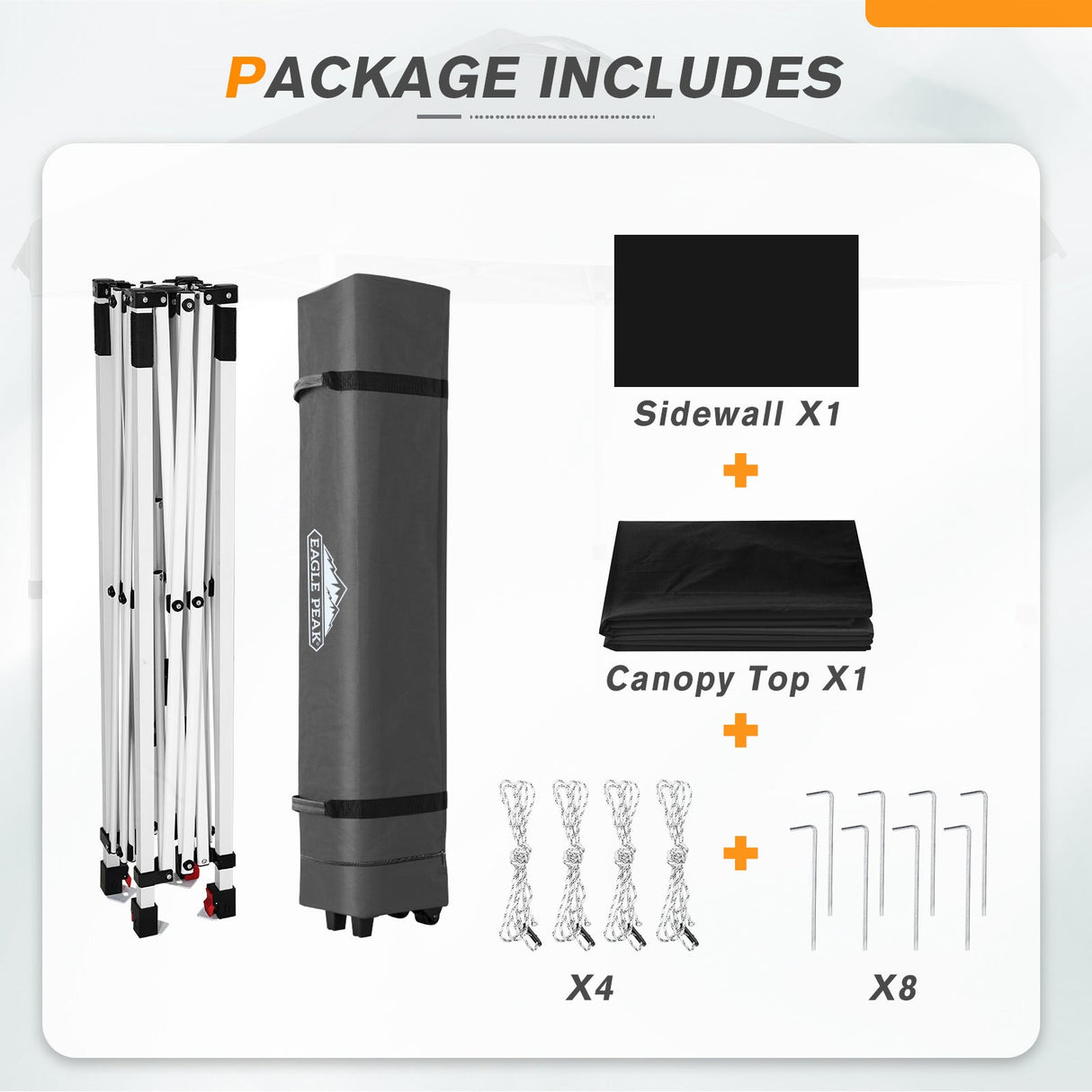 6.6x6.6 Pop Up Canopy Tent with Sidewall - Eagle Peak Custom Canopy Tent