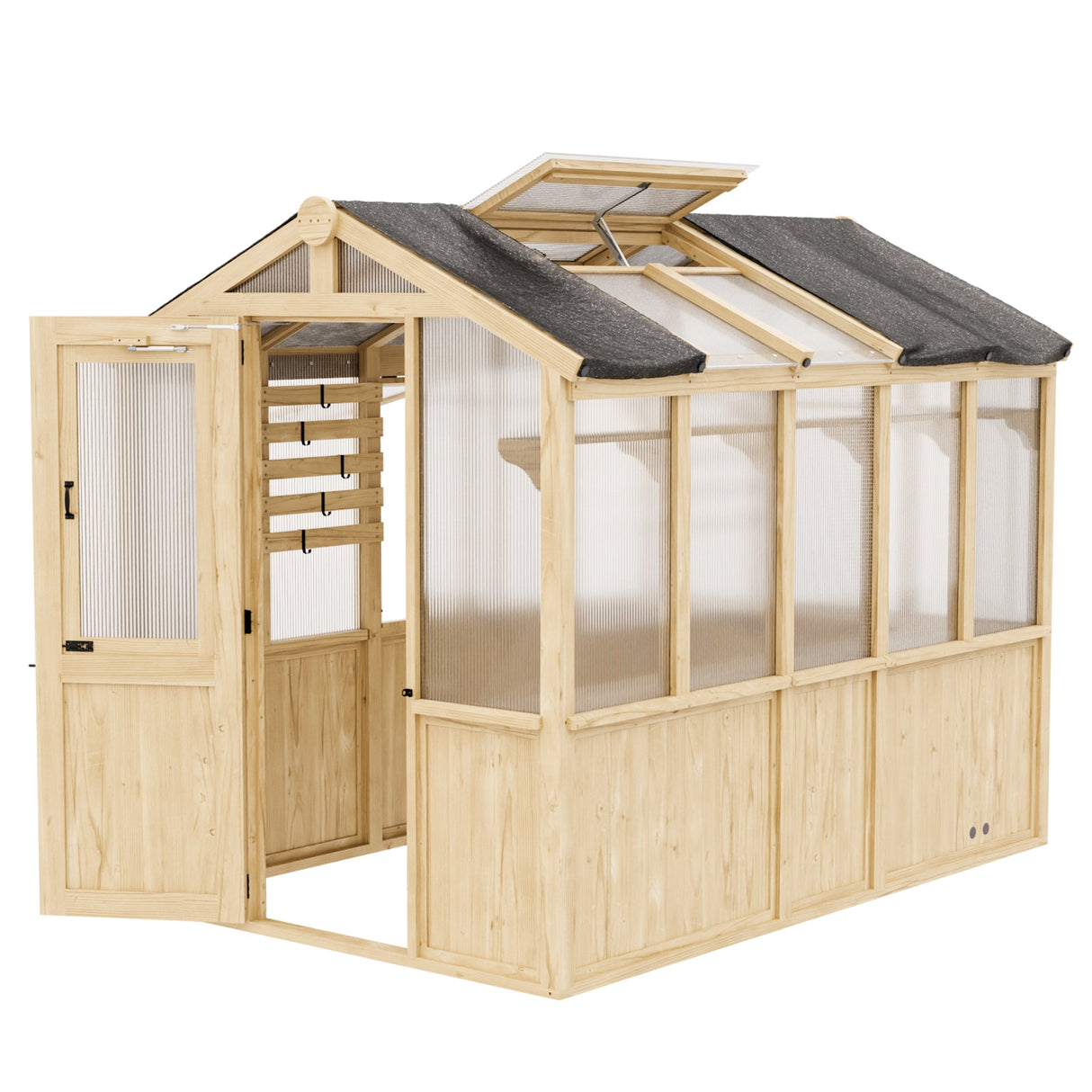 6.7x6x7.7 ft / 6.7x7.8x7.7 ft/ 6.7x9.7x7.7 ft Wood Greenhouse - Eagle Peak Custom Canopy Tent