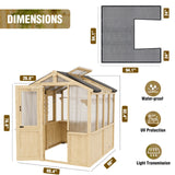 6.7x6x7.7 ft / 6.7x7.8x7.7 ft/ 6.7x9.7x7.7 ft Wood Greenhouse - Eagle Peak Custom Canopy Tent