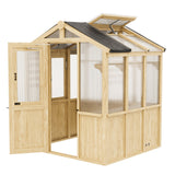 6.7x6x7.7 ft / 6.7x7.8x7.7 ft/ 6.7x9.7x7.7 ft Wood Greenhouse - Eagle Peak Custom Canopy Tent