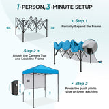 6x4 ft Instant Pop Up Canopy with Adjustable Sun Wall - Eagle Peak®