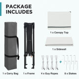 6x4 Instant Pop Up Canopy Tent with 1 Side Wall Panel - Eagle Peak®