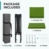 6x4 Instant Pop Up Canopy Tent with 1 Side Wall Panel - Eagle Peak®