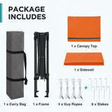 6x4 Instant Pop Up Canopy Tent with 1 Side Wall Panel - Eagle Peak®