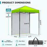 6x4 Instant Pop Up Canopy Tent with 1 Side Wall Panel - Eagle Peak®