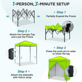 6x4 Instant Pop Up Canopy Tent with 4 Side Wall Panels - Eagle Peak®