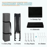 6x4 Instant Pop Up Canopy Tent with 4 Side Wall Panels - Eagle Peak Custom Canopy Tent