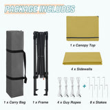 6x4 Instant Pop Up Canopy Tent with 4 Side Wall Panels - Eagle Peak Custom Canopy Tent