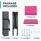6x4 Instant Pop Up Canopy Tent with 4 Side Wall Panels - Eagle Peak®