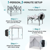 6x4 Instant Pop Up Canopy Tent with 4 Side Wall Panels - Eagle Peak®
