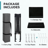 6x4 Instant Pop Up Canopy Tent with 4 Side Wall Panels - Eagle Peak®