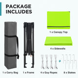 6x4 Instant Pop Up Canopy Tent with 4 Side Wall Panels - Eagle Peak®